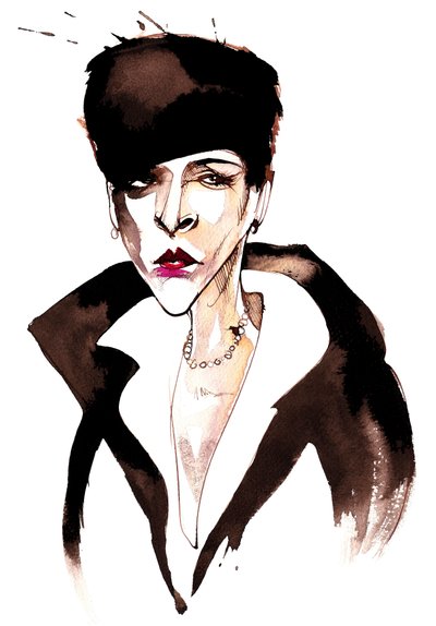 Djuna Barnes, influential Modernist American writer and artist; caricature by Neale Osborne